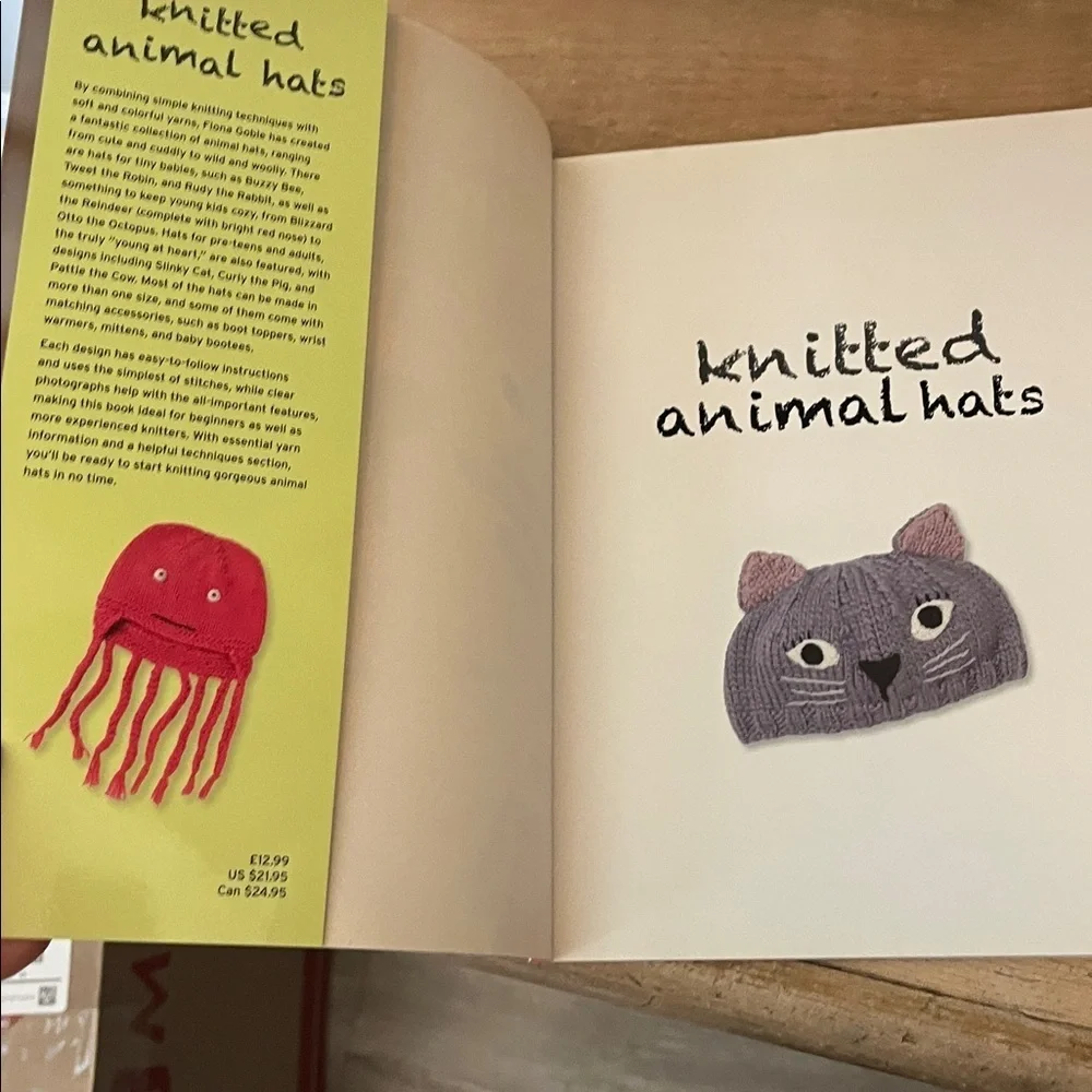 Knitted Animal Hats Book by Fiona Goble 35 Designs Babies Kids Teens 112 Pages